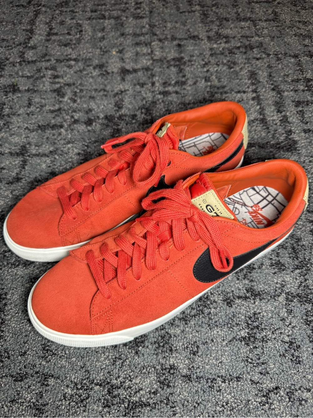 Nike SB Blazer Low Grant Taylor Cinnabar Orange Skate Shoe Size 12